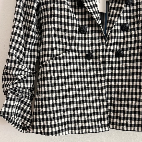 Veronica Beard Caldwell Dickey Blazer Gingham Black White NWT - Picture 9 of 16